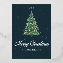 Elegante Weihnachtsbaumkarte Frohe Weihnachtswünsc