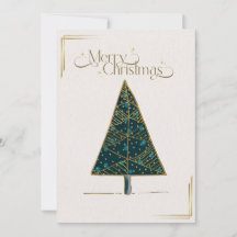 Elegante Weihnachtsbaumkarte mit Gold Akzenten