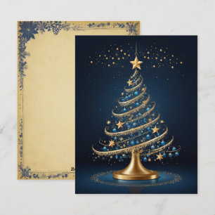Elegante Weihnachtsbaumkerze und Geschenkkarte Feiertagskarte
