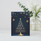 Elegante Weihnachtsbaumkerze und Geschenkkarte Feiertagskarte (Stehend Vorderseite)