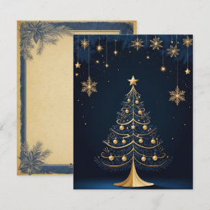 Elegante Weihnachtsbaumkerze und Geschenkkarte Feiertagskarte