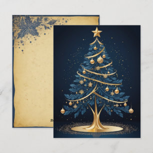 Elegante Weihnachtsbaumkerze und Geschenkkarte Feiertagskarte