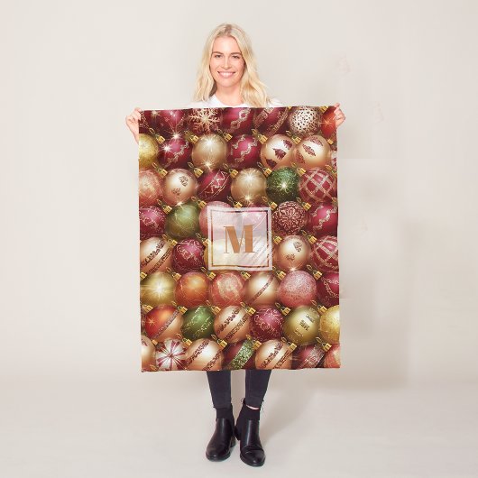 Elegante Weihnachtsbaumkugeln Fleecedecke