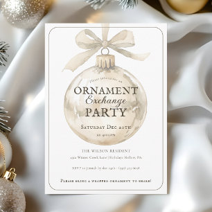 Elegante Weihnachtsbaumschmuck-Tauschparty  Einladung