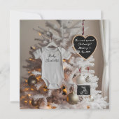 Elegante Weihnachtsbaumschwangerschaftsankündigung Einladung (Vorderseite)