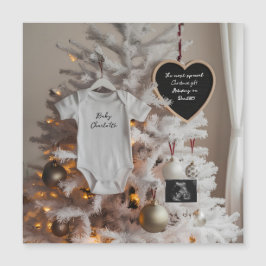 Elegante Weihnachtsbaumschwangerschaftsankündigung Magnetkarte