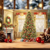 Elegante Weihnachtsbaumwelt Feiertagskarte