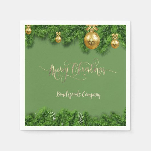 Elegante Weihnachtsbaumzweige, Mauern Serviette (Vorderseite)