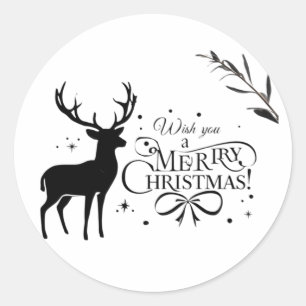 Elegante Weihnachtsberge Kunst, Dichtung und Musik Runder Aufkleber