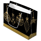 Elegante Weihnachtsblitze Holiday Party Tasche Große Geschenktüte (Vorderseite Schrägansicht)