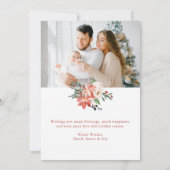 Elegante Weihnachtsblume Botanische Fotokarte (Rückseite)