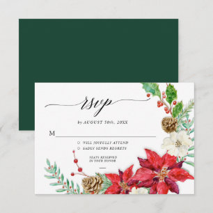 Elegante Weihnachtsblumen Burgunderrote Foliage RS Einladung