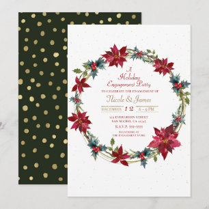 Elegante Weihnachtsblumen Poinsettia-Feier Einladung