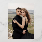 Elegante Weihnachtsblütenfolie Save the Date Folieneinladung (Rückseite)