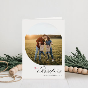 Elegante Weihnachtsbogen-Familienfoto-Kollage Feiertagskarte