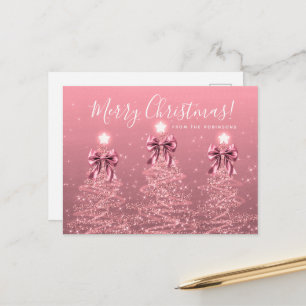 Elegante Weihnachtsbögen in Blush-Pink Postkarte