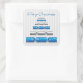 Elegante Weihnachtsbonbons Quadratischer Aufkleber (Tasche)