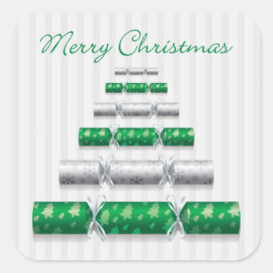 Elegante Weihnachtsbonbons Quadratischer Aufkleber