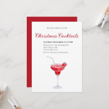 Elegante Weihnachtscocktail-Party Einladung