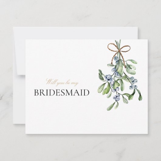 Elegante Weihnachtsdekor Bridesmaid Vorschlag Card Save The Date (Vorderseite)