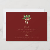 Elegante Weihnachtsdekor Probe Dinner Card Dankeskarte (Rückseite)