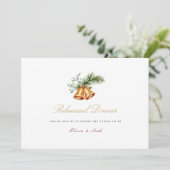 Elegante Weihnachtsdekor Probe Dinner Card Dankeskarte (Stehend Vorderseite)