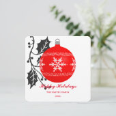 Elegante Weihnachtsdekoration Feiertagskarte (Stehend Vorderseite)