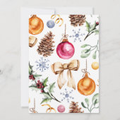 Elegante Weihnachtsdekoration Verlobung Einladung (Rückseite)