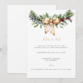 Elegante Weihnachtsdekoration Verlobung Einladung (Vorne/Hinten)