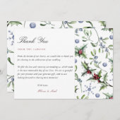 Elegante Weihnachtsdekoration Winter Danke Karte (Vorne/Hinten)