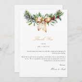 Elegante Weihnachtsdekoration Winter Danke Karte (Vorne/Hinten)