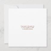 Elegante Weihnachtsdekorationen Feiertag Einladung (Rückseite)