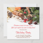 Elegante Weihnachtsdekorationen Feiertag Einladung (Vorderseite)