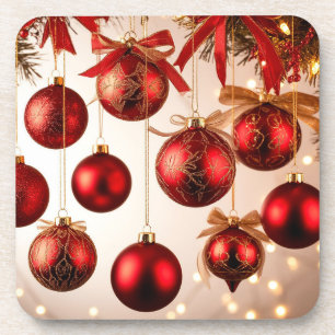 Elegante Weihnachtsdekorationen Getränkeuntersetzer