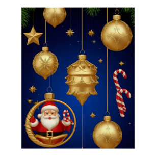 Elegante Weihnachtsdekorationen Poster