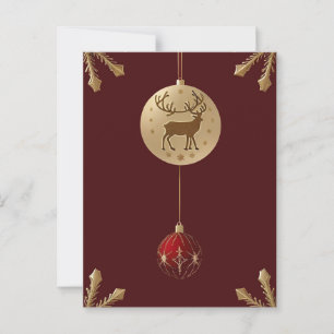 Elegante Weihnachtsdekorationen Postkarte