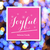 Elegante Weihnachtsfamilie Niedlich Rosa Serviette