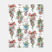 Elegante Weihnachtsfamilienfoto Collage Fleecedecke (Vorderseite)