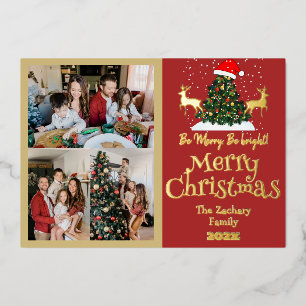 Elegante Weihnachtsfamilienfoto Collage Folien Feiertagskarte