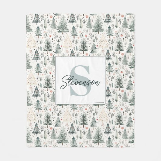 Elegante Weihnachtsfarbe Neutrale Ästhetik Fleecedecke (Vorderseite)