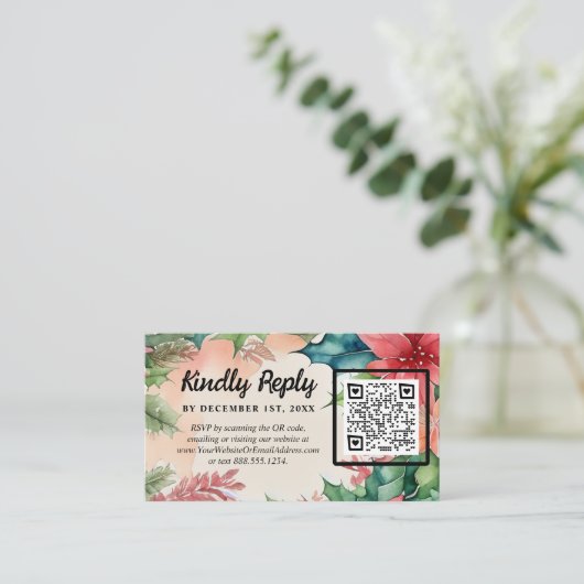 Elegante Weihnachtsfeier Begleitkarte (Stehend Vorderseite)