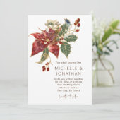 Elegante Weihnachtsfeier Christliche Hochzeit Einladung (Stehend Vorderseite)