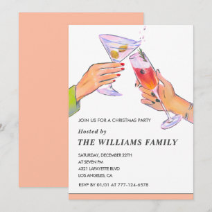 Elegante Weihnachtsfeier Cocktailparty Einladung