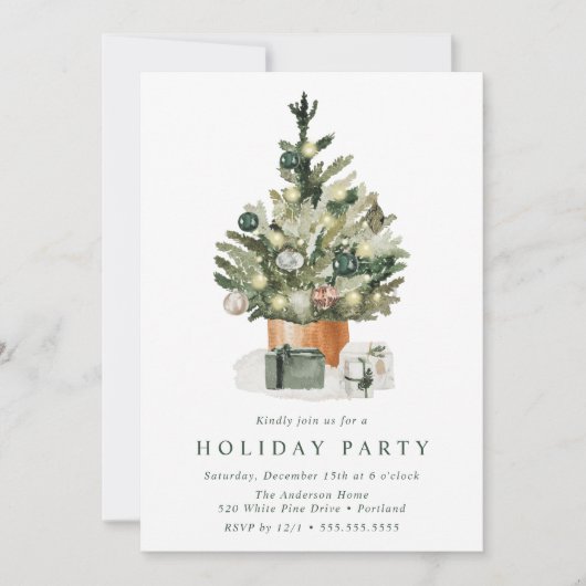 Elegante Weihnachtsfeier Einladung (Vorderseite)