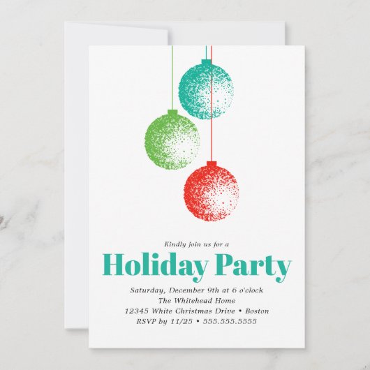 Elegante Weihnachtsfeier Einladung (Vorderseite)