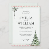 Elegante Weihnachtsfeier Einladung (Vorne/Hinten)