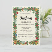 Elegante Weihnachtsfeier Einladung (Stehend Vorderseite)