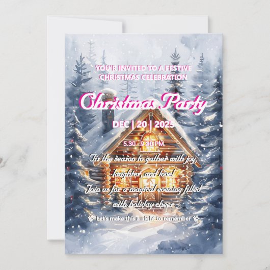 Elegante Weihnachtsfeier-Einladung für das Winter- Einladung (Vorderseite)