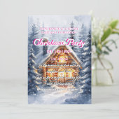 Elegante Weihnachtsfeier-Einladung für das Winter- Einladung (Stehend Vorderseite)