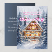 Elegante Weihnachtsfeier-Einladung für das Winter- Einladung (Vorne/Hinten)
